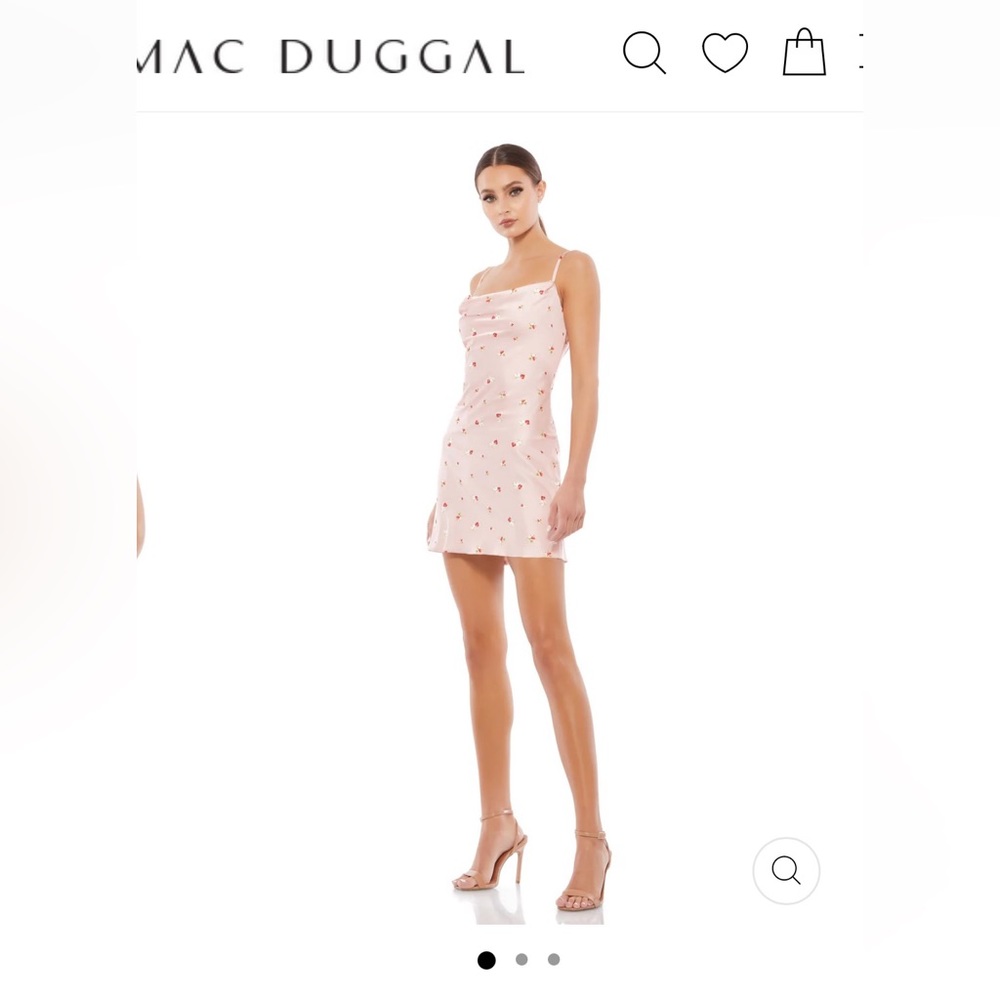 Mac Duggal Floral Pink Mini Dress